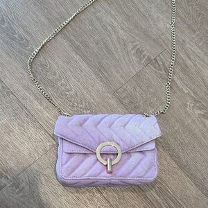 Elegant Quilted Crossbody Bag in Lavender. It has defects, selling as it is